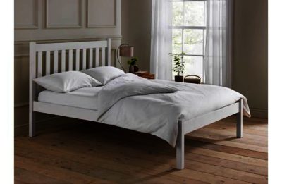 Silbury Kingsize Bed Frame-Solid Pine With Whitewash Effect
